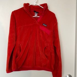 Orange Patagonia quarter zip